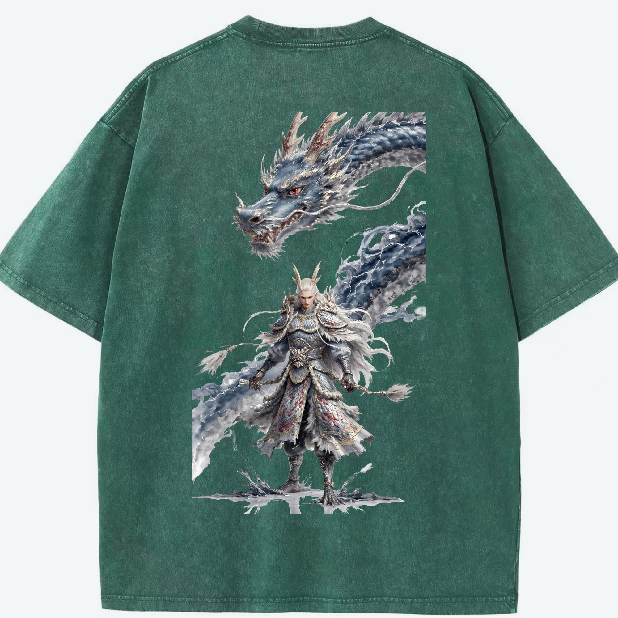 （画像用） Ne Zha 2 ナタ 魔童の大暴れ 綿100% ヴィンテージ風 半袖Tシャツ（背面プリント）